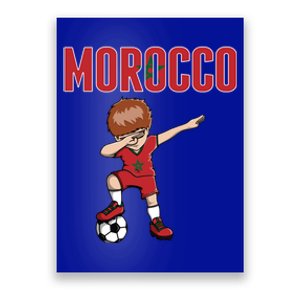 Dabbing Soccer Boy Morocco Soccer Fans Jersey Moroccan Flag Funny Gift Poster