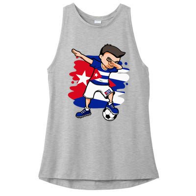 Dabbing Soccer Boy Cuba Jersey Cuban Football Fans Sport Ladies PosiCharge Tri-Blend Wicking Tank