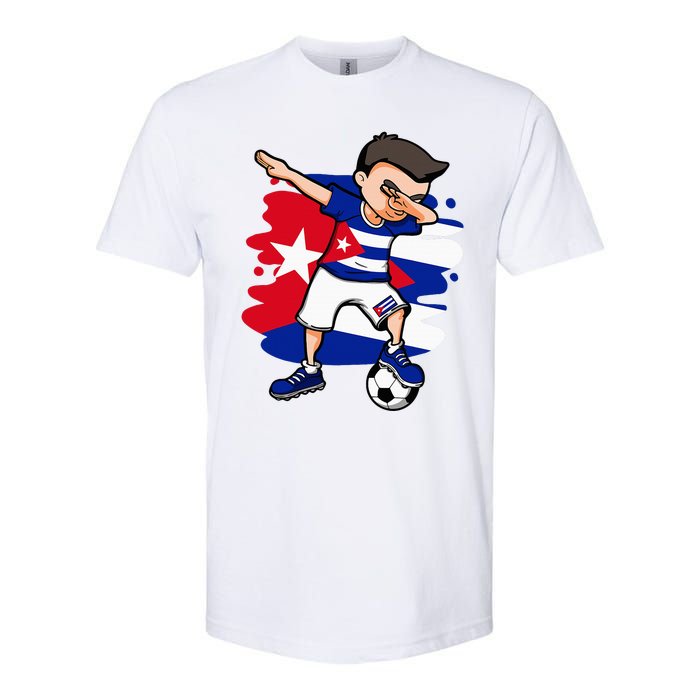 Dabbing Soccer Boy Cuba Jersey Cuban Football Fans Sport Softstyle CVC T-Shirt