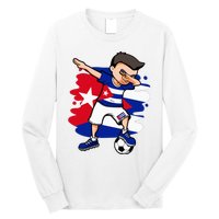 Dabbing Soccer Boy Cuba Jersey Cuban Football Fans Sport Long Sleeve Shirt