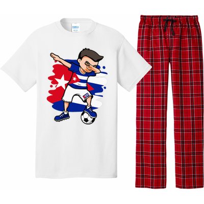 Dabbing Soccer Boy Cuba Jersey Cuban Football Fans Sport Pajama Set