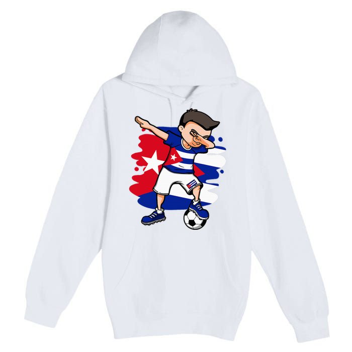 Dabbing Soccer Boy Cuba Jersey Cuban Football Fans Sport Premium Pullover Hoodie