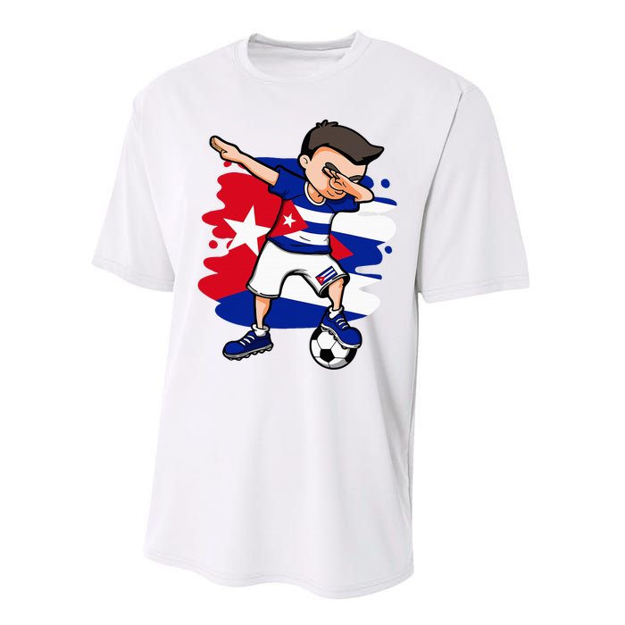 Dabbing Soccer Boy Cuba Jersey Cuban Football Fans Sport Performance Sprint T-Shirt