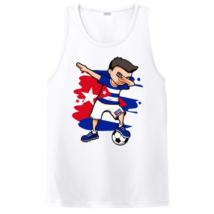 Dabbing Soccer Boy Cuba Jersey Cuban Football Fans Sport PosiCharge Competitor Tank