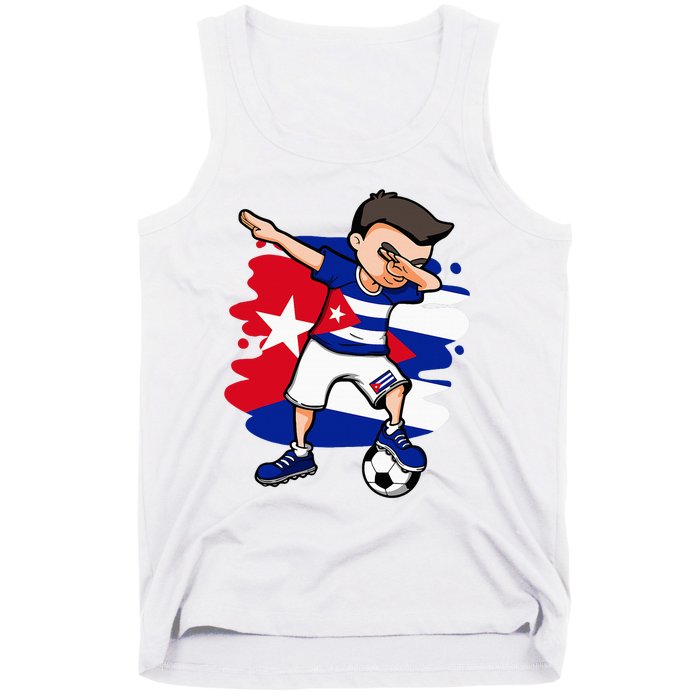 Dabbing Soccer Boy Cuba Jersey Cuban Football Fans Sport Tank Top