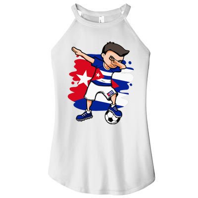 Dabbing Soccer Boy Cuba Jersey Cuban Football Fans Sport Women’s Perfect Tri Rocker Tank