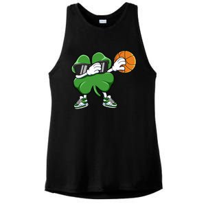 Dabbing Shamrock Basketball St Patricks Day Gift Meaningful Gift Ladies PosiCharge Tri-Blend Wicking Tank