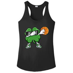 Dabbing Shamrock Basketball St Patricks Day Gift Meaningful Gift Ladies PosiCharge Competitor Racerback Tank