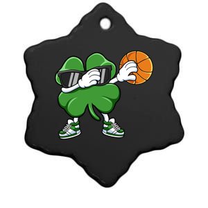 Dabbing Shamrock Basketball St Patricks Day Gift Meaningful Gift Ceramic Star Ornament