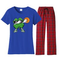 Dabbing Shamrock Basketball St Patricks Day Gift Meaningful Gift Women's Flannel Pajama Set