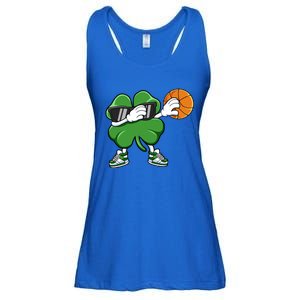 Dabbing Shamrock Basketball St Patricks Day Gift Meaningful Gift Ladies Essential Flowy Tank