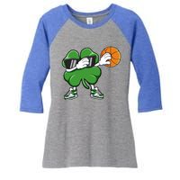 Dabbing Shamrock Basketball St Patricks Day Gift Meaningful Gift Women's Tri-Blend 3/4-Sleeve Raglan Shirt