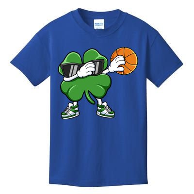 Dabbing Shamrock Basketball St Patricks Day Gift Meaningful Gift Kids T-Shirt