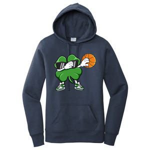 Dabbing Shamrock Basketball St Patricks Day Gift Meaningful Gift Women's Pullover Hoodie