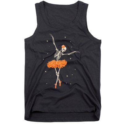 Dancing Skeleton Ballerina Ballet Dance Halloween Tank Top