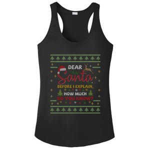 Dear Santa Before I Explain How Much Do You Know Christmas Cute Gift Ladies PosiCharge Competitor Racerback Tank