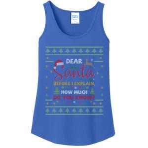 Dear Santa Before I Explain How Much Do You Know Christmas Cute Gift Ladies Essential Tank