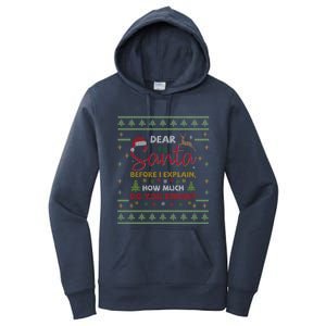 Dear Santa Before I Explain How Much Do You Know Christmas Cute Gift Women's Pullover Hoodie