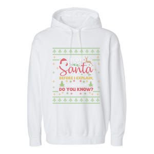 Dear Santa Before I Explain How Much Do You Know Christmas Cute Gift Garment-Dyed Fleece Hoodie