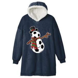 Dabbing Soccer Ball Snow Funny Christmas Pajamas Great Gift Hooded Wearable Blanket