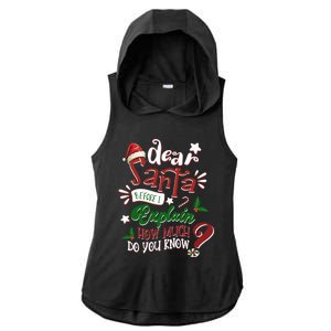 Dear Santa Before I Explain How Much Do You Know Christmas Gift Ladies PosiCharge Tri-Blend Wicking Draft Hoodie Tank