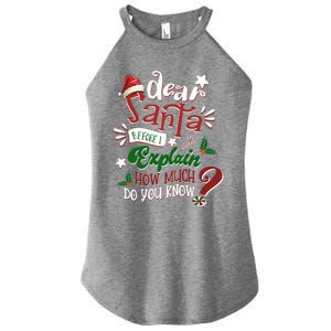 Dear Santa Before I Explain How Much Do You Know Christmas Gift Women's Perfect Tri Rocker Tank