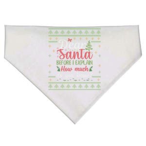 Dear Santa Before I Explain How Much Do You Know Christmas Gift USA-Made Doggie Bandana