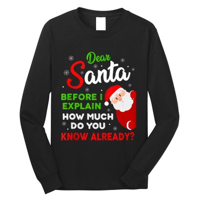 Dear Santa Before I Explain How Much Do You Know Already Tank Top Long Sleeve Shirt