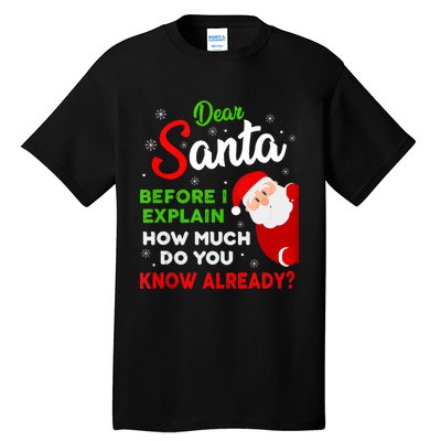 Dear Santa Before I Explain How Much Do You Know Already Tank Top Tall T-Shirt