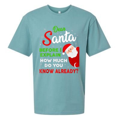 Dear Santa Before I Explain How Much Do You Know Already Tank Top Sueded Cloud Jersey T-Shirt