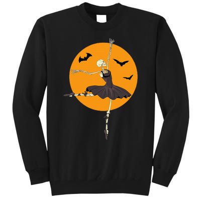 Dancing Skeleton Ballerina Ballet Dance Halloween Tall Sweatshirt