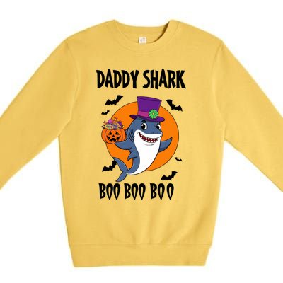 Daddy Shark Boo Boo Boo Funny Family Shark Halloween Premium Crewneck Sweatshirt