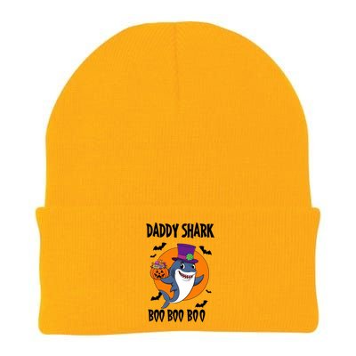 Daddy Shark Boo Boo Boo Funny Family Shark Halloween Knit Cap Winter Beanie