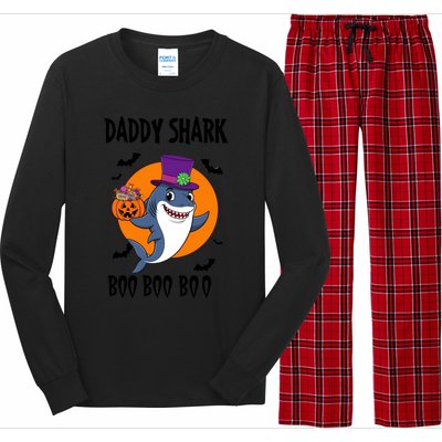 Daddy Shark Boo Boo Boo Funny Family Shark Halloween Long Sleeve Pajama Set