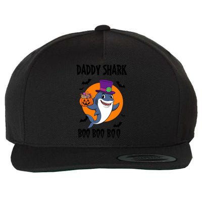 Daddy Shark Boo Boo Boo Funny Family Shark Halloween Wool Snapback Cap