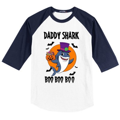 Daddy Shark Boo Boo Boo Funny Family Shark Halloween Baseball Sleeve Shirt