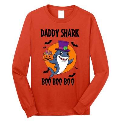 Daddy Shark Boo Boo Boo Funny Family Shark Halloween Long Sleeve Shirt