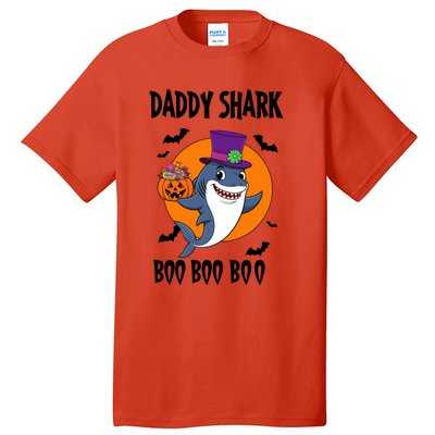 Daddy Shark Boo Boo Boo Funny Family Shark Halloween Tall T-Shirt