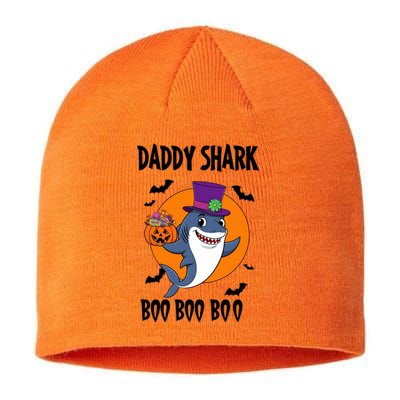 Daddy Shark Boo Boo Boo Funny Family Shark Halloween Sustainable Beanie