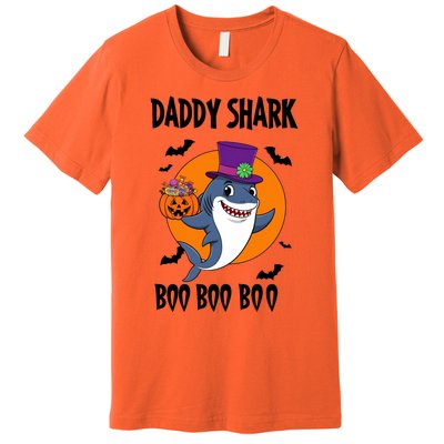 Daddy Shark Boo Boo Boo Funny Family Shark Halloween Premium T-Shirt