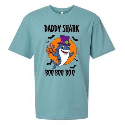 Daddy Shark Boo Boo Boo Funny Family Shark Halloween Sueded Cloud Jersey T-Shirt