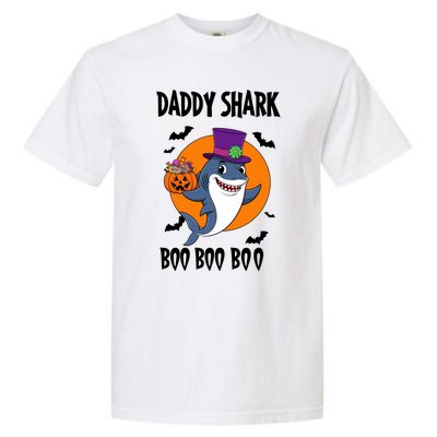 Daddy Shark Boo Boo Boo Funny Family Shark Halloween Garment-Dyed Heavyweight T-Shirt