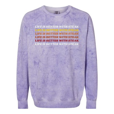 Dr Shawn Baker Wearing Life Is Better With Steak Colorblast Crewneck Sweatshirt