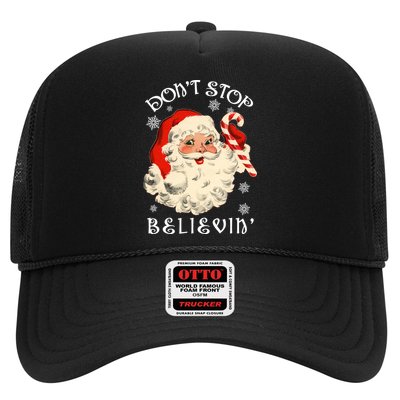 Don't Stop Believin Retro Santa Claus Trucker Hat