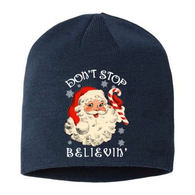 Don't Stop Believin Retro Santa Claus Sustainable Beanie