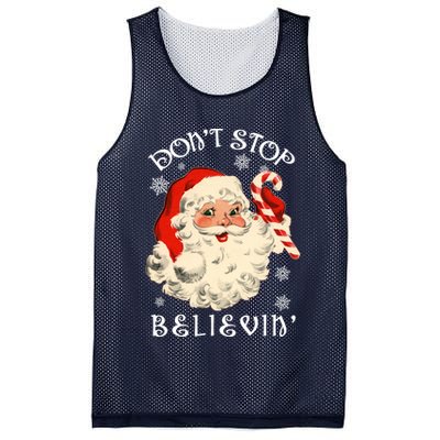 Don't Stop Believin Retro Santa Claus Mesh Reversible Basketball Jersey Tank