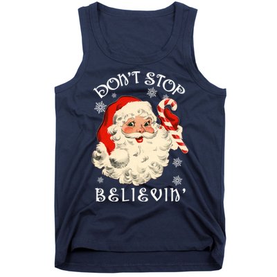 Don't Stop Believin Retro Santa Claus Tank Top