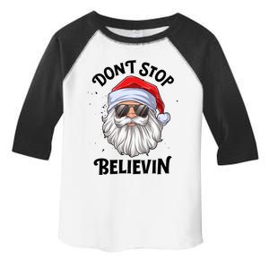 Don't Stop Believin Santa Christmas Boys Girls Funny Xmas Gift Toddler Fine Jersey T-Shirt