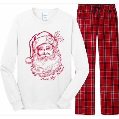 DonT Stop Believe Christmas Holiday Santa Claus Long Sleeve Pajama Set