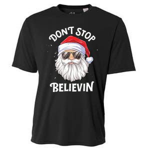 Dont Stop Believin Santa Funny Christmas Boy Kids Gifts Cooling Performance Crew T-Shirt